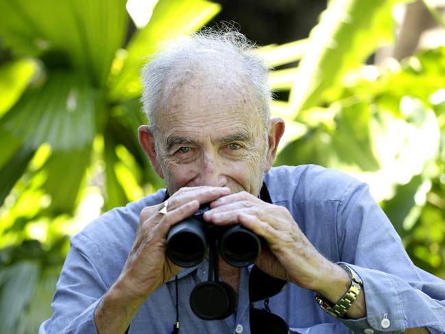 Professor of population studies at Stanford University Paul Ehrlich bird watching in the cairns Botanic GardensPICTURE: ANNA ROGERS