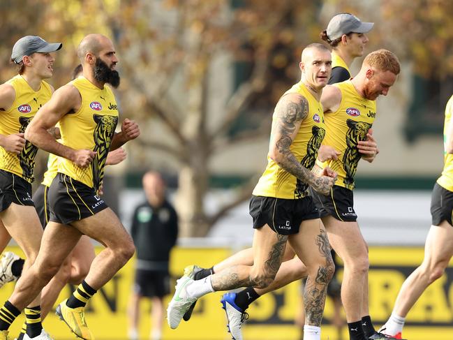 MELBOURNE, AUSTRALIA - MAY 19: A general view during a Richmond Tigers AFL training session at Punt Road Oval on May 19, 2021 in Melbourne, Australia. (Photo by Robert Cianflone/Getty Images)