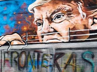 Richmond Mexican restaurant South of the Wall, part-owned by Richmond's Josh Caddy, divides diners with their Trump mural. Picture: Facebook