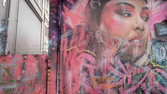 A mural dedicated to US rapper Lizzo was ruined. Picture: Jake Nowakowski