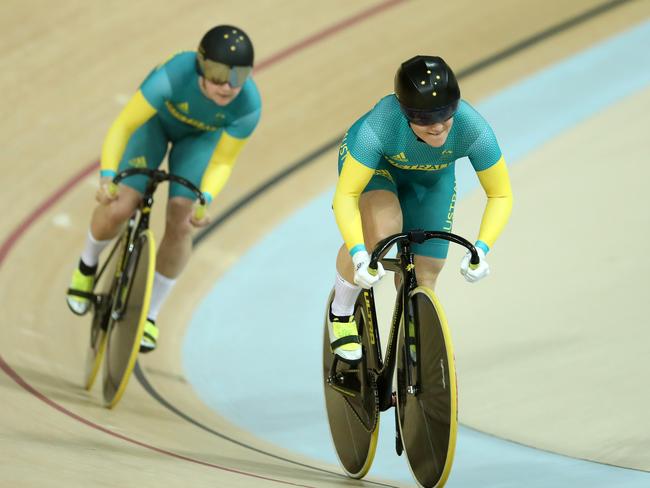 Anna Meares and Stephanie Morton just failed to get a medal in the team sprint.