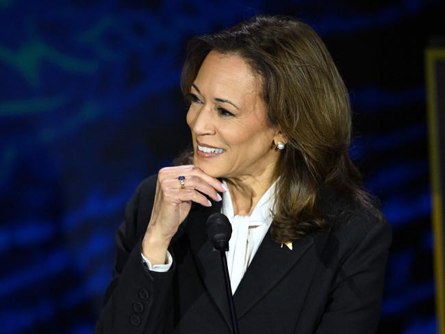 Kamala Harris at times appeared bemused. Picture: AFP