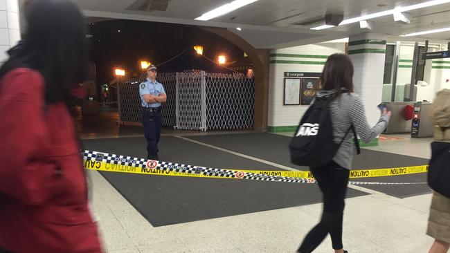 Emergency services are on scene are after police allegedly shot a man at Sydney’s Central Railway Station. Picture: Kristi Miller.