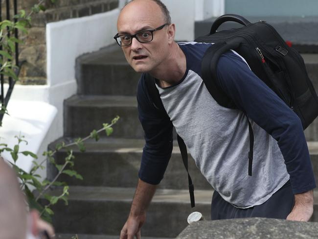 Dominic Cummings, the top aide to Britain's Prime Minister Boris Johnson. leaves his north London home the day after he a gave press conference over allegations he breached coronavirus lockdown restrictions. Picture: AP