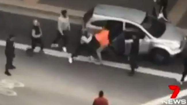 An image of the brawl from the video. Picture: 7News