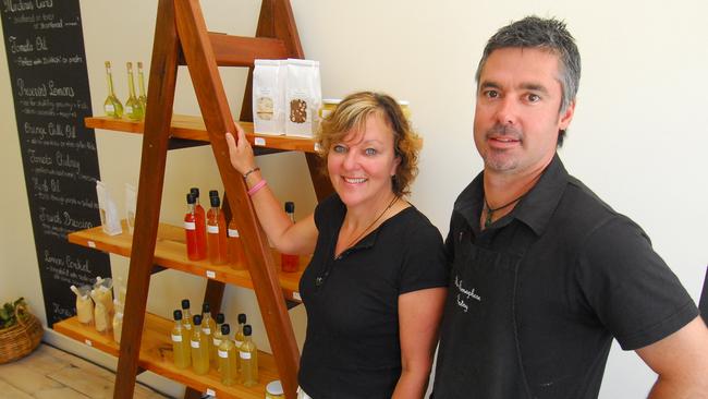 Owners Andrea and David Matthews at Semaphore Pantry in 2007. Picture: Roger Wyman
