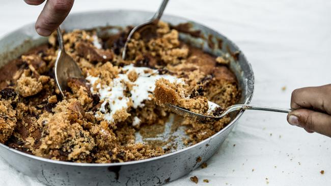 Peanut butter and dark chocolate skillet cookie. Yes. Picture: Supplied.