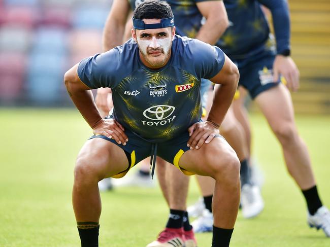 Valentine Holmes during North Queensland Cowboys pre season training at Townsville. Picture: Alix Sweeney