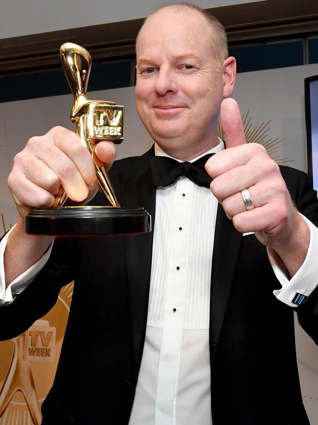 Tom Gleeson won the Gold Logie for most popular personality on Australian TV. Picture: AAP