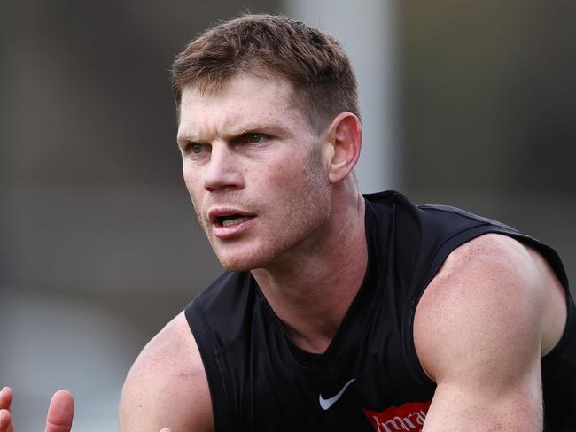 MELBOURNE, AUSTRALIA - September 20, 2023. AFL .   Taylor Adams of the Magpies during Collingwood training session at Olympic Park, Melbourne.   Photo by Michael Klein.