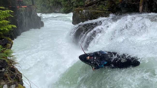 Stuart Brown whitewater kayaking in Canada. Picture: Supplied