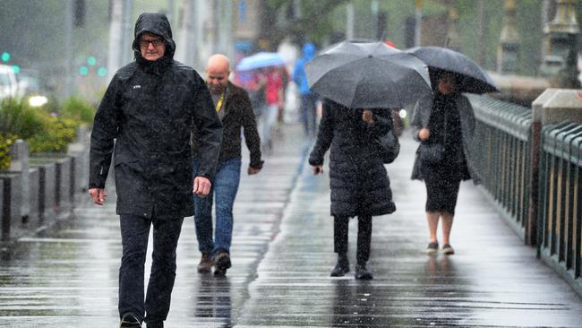 Melbourne is being drenched by what is shaping up to be the wettest October on record. Picture: Andrew Henshaw