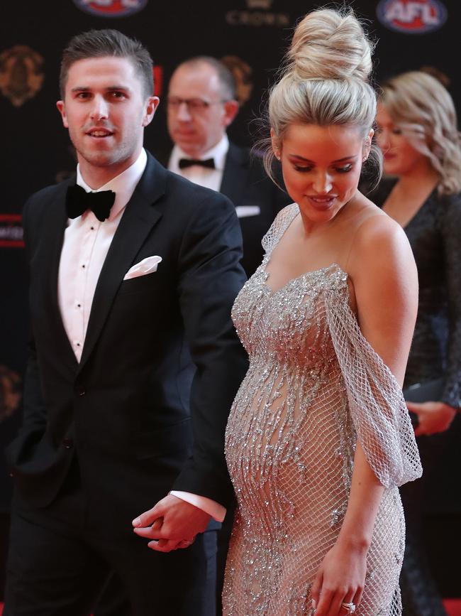 The couple arriving at the 2017 Brownlow. Picture: Scott Barbour/Getty Images