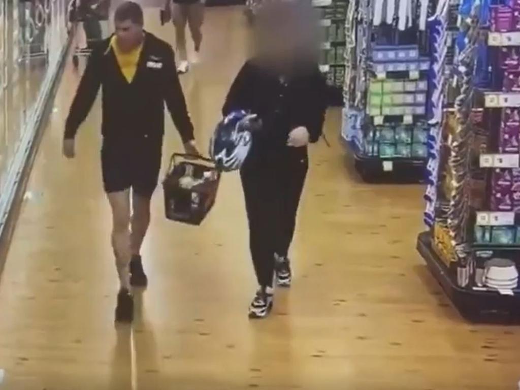 CCTV footage shows Rapley at Drakes supermarket before the incident. Picture: 9News