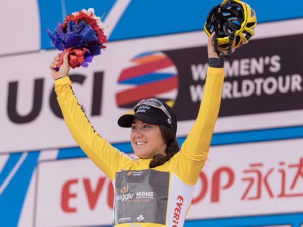 Chloe Hosking (Wiggle High5) is the new race leader - Tour of Chongming Island 2016 - Stage 2. A 113km road race on Chongming Island, China on May 7th 2016.