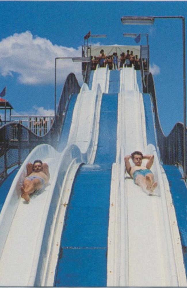 A postcard showing Wet'n’Wild Gold Coast’s Speed Slide.