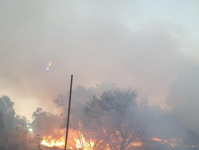 Bowen Delta Rural Fire Brigade captured pictures of the blaze on Sunday. Picture: Bowen Delta Rural Fire Brigade