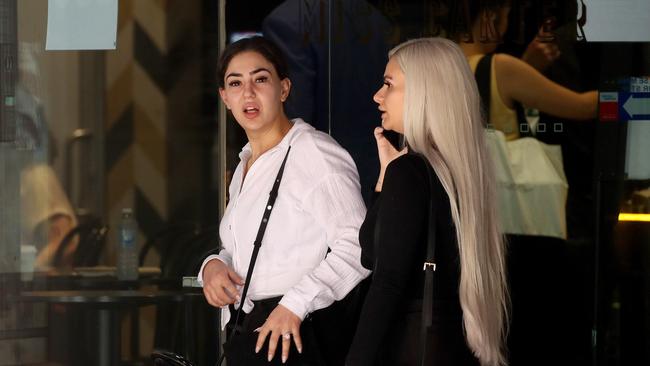 Israh Chahine (left) and Alexandra Karanfilovska leave Downing Centre during a previous appearance. Picture: Toby Zerna