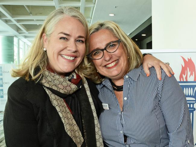 Rebecca Frizelle and Simone Crowther at St Hilda’s Foundation Legacy Lunch at Sheraton Mirage, Main Beach. Picture: Regina King