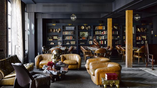 Inside one of the bars is a secret room located behind a bookcase that is revealed when you touch a certain statue. Picture: Douglas Friedman/The Battery