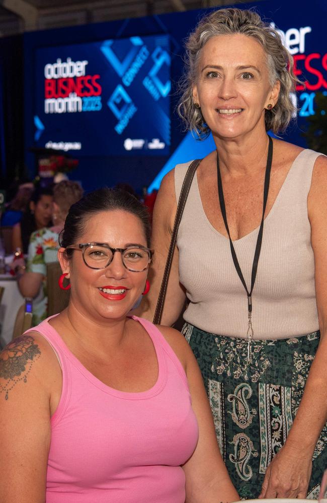 Karen Bouhoris and Erin O'Connell at the October Business Month 2023 in Mindil Beach Casino Resort, Darwin. Picture: Pema Tamang Pakhrin