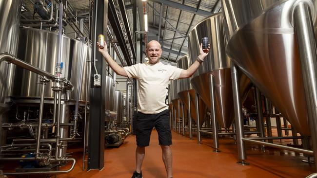 Perentie founder, Kenton Campbell, inside his new boutique brewery. Kenton is also head of Zarraffas Coffee.