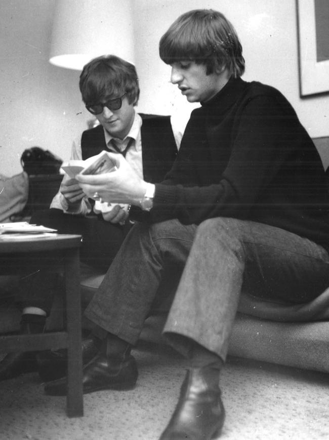 John Lennon and Ringo Starr in their suite. Picture: HWT