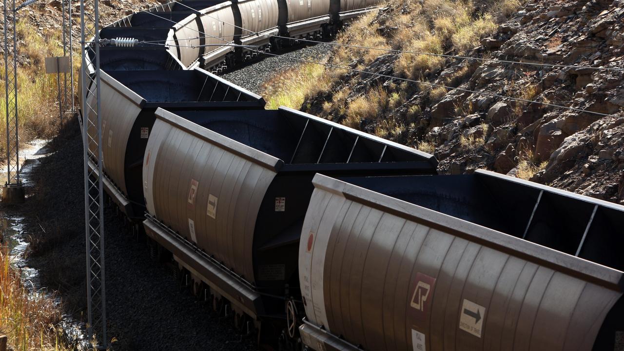 A coal train not far from the Anglo Coal German Creek mine, near the mining town of Middlemount in Central Queensland.