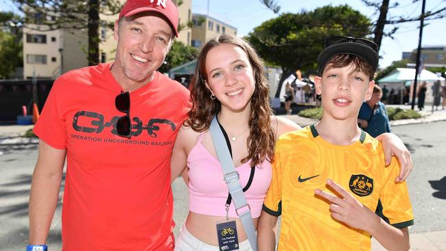 Clint Keates, Jahda and Tristan at Caloundra Music Festival. Picture: Patrick Woods.