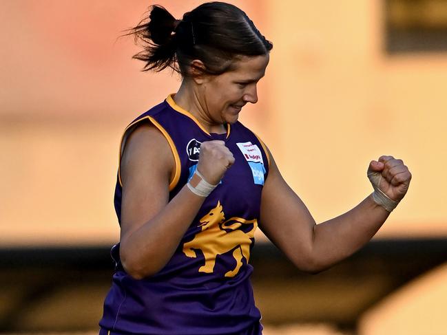 CollegiansÃ #58 during the VAFA Womens Collegians v Coburg football match in St Kilda, Saturday, May 13, 2023. Picture: Andy Brownbill