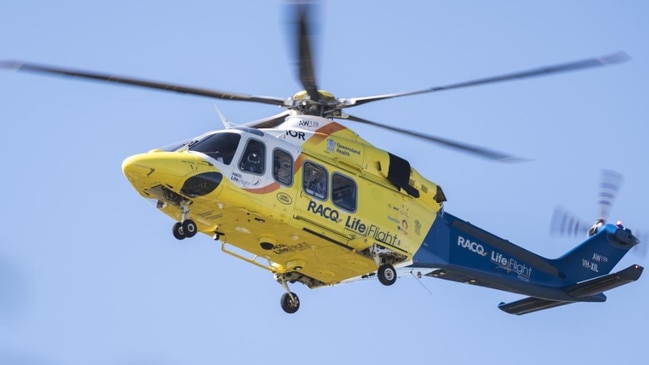 A rescue helicopter is en route to the incident on the Brisbane Valley Highway northwest of Brisbane.