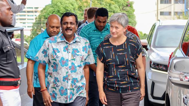 Foreign Minister Penny Wong raced to Fiji to drum up support. Picture: Getty Images