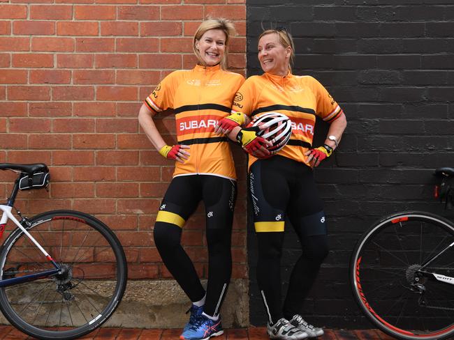 TDU CHALLENGE. Belinda Bramley and sister Felicity Laing from the 'Skinny Lattes'. STORY: an all-female cycling club that will take part in the Challenge Tour at this year's TDU. Picture: Tricia Watkinson