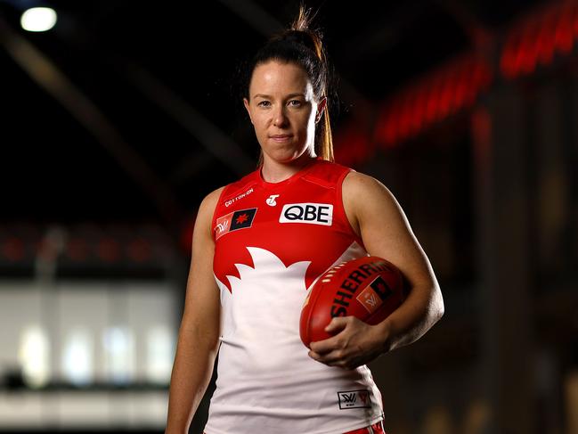 One of the Swans’ most experienced players, Lochland brings up her 50th AFLW game this Friday. Picture: Phil Hillyard