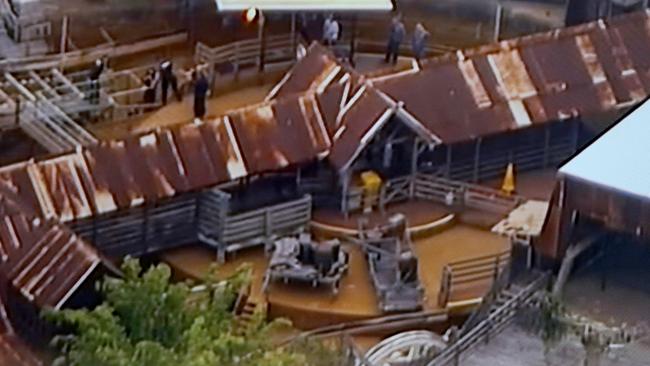 Investigators at Dreamworld. Image: Channel 7