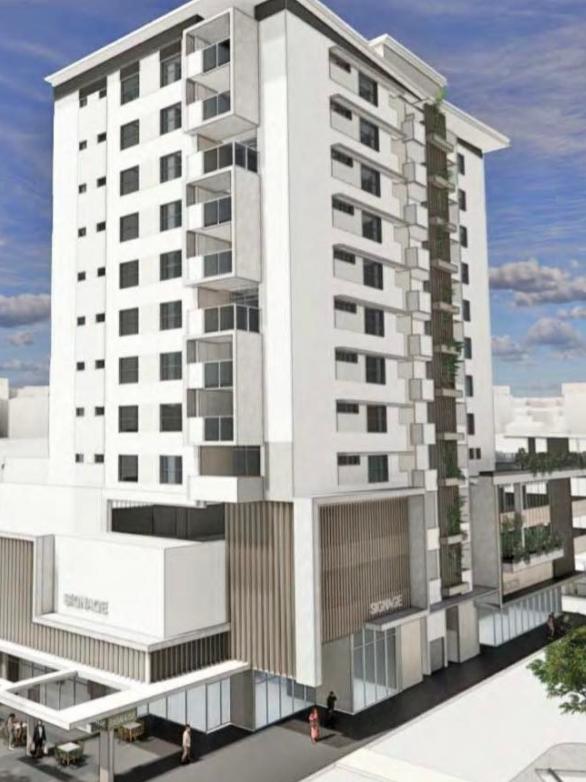 Planned high rise building on the Red Rooster site at Helensvale.