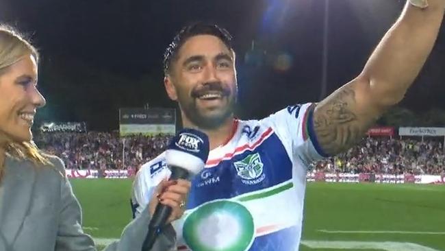 Shaun Johnson was loving it. Photo: Fox Sports