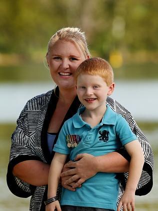 Victoria Hopkins and Alex, now 5. Pic Mark Calleja