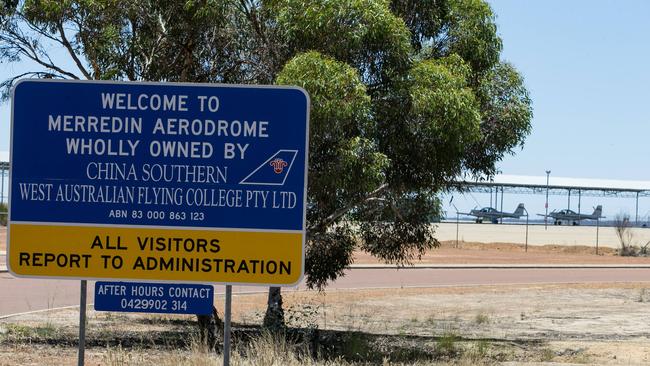 The sign outside Merredin aerodrome. Picture: Colin Murty