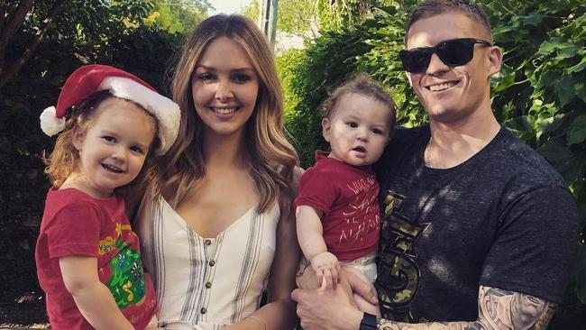 Dayne Beams with wife Kelly and kids Ruby and Carter. Picture: Supplied