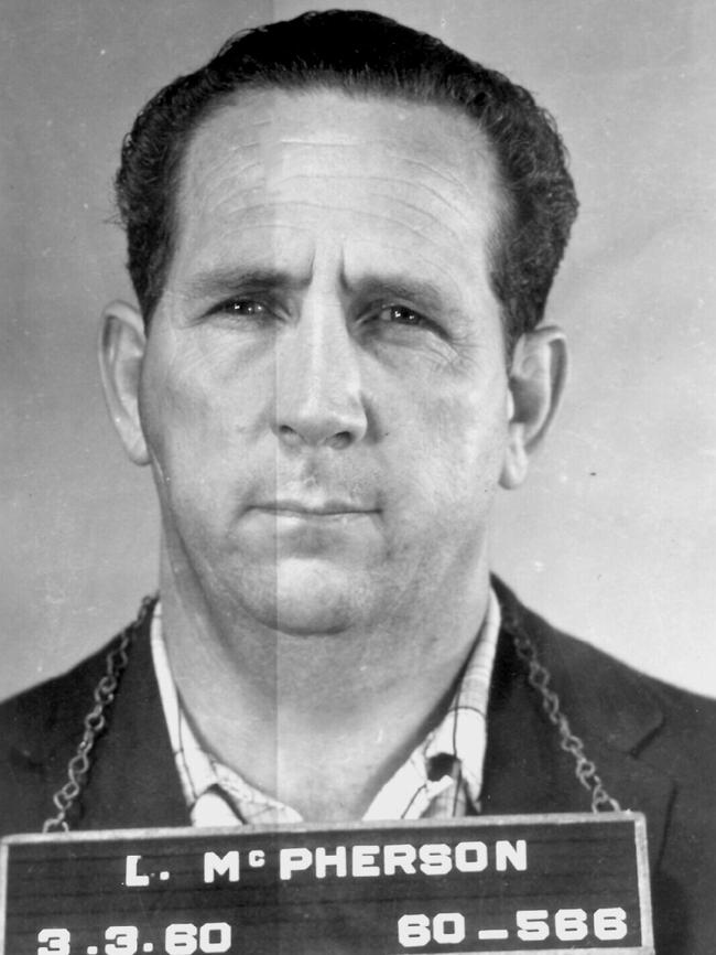A police mugshot of Leonard ‘Mr Big’ McPherson in 1960. Picture: Supplied