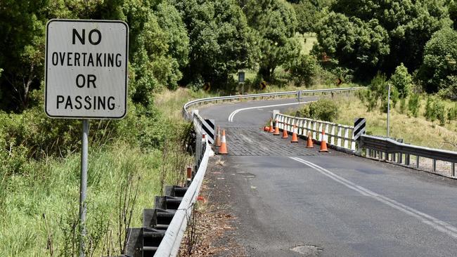 Pearces Creek bridge, on Eltham Road, is on the boundary of the Ballina and Lismore local government areas, currently on a single-lane traffic arrangement.