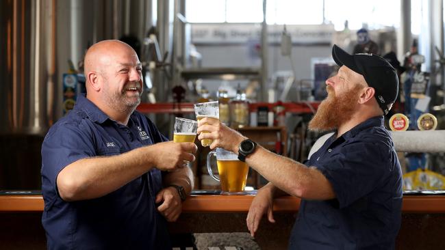 TASTE OF SUCCESS: Big Shed Brewing Co. owners Jason Harris and Craig Basford, at their current brewery, are expanding their business. Photo: CALUM ROBERTSON