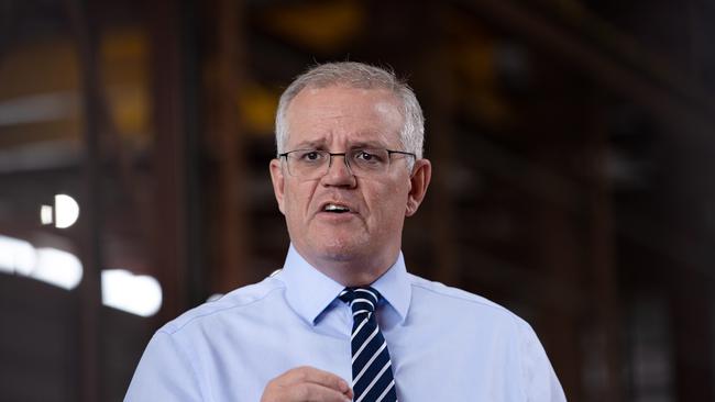 Prime Minister Scott Morrison is risking his party’s re-election with his backing of Katherine Deves and repeated defence of her controversial views. Picture: Jason Edwards