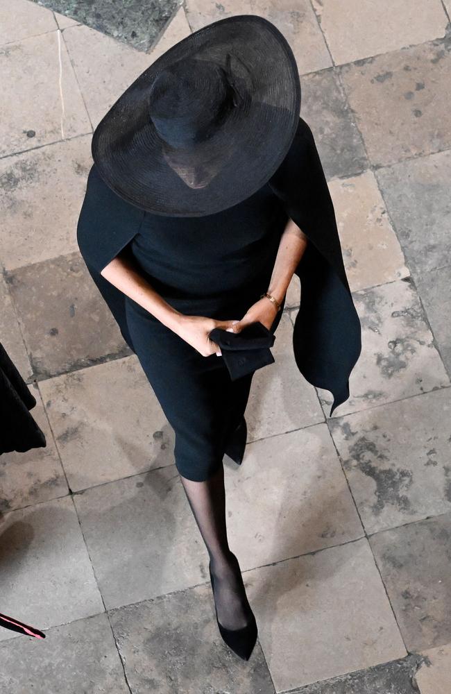 Britain's Meghan, Duchess of Sussex arrives at Westminster Abbey in London. Picture: Gareth Cattermole / POOL / AFP