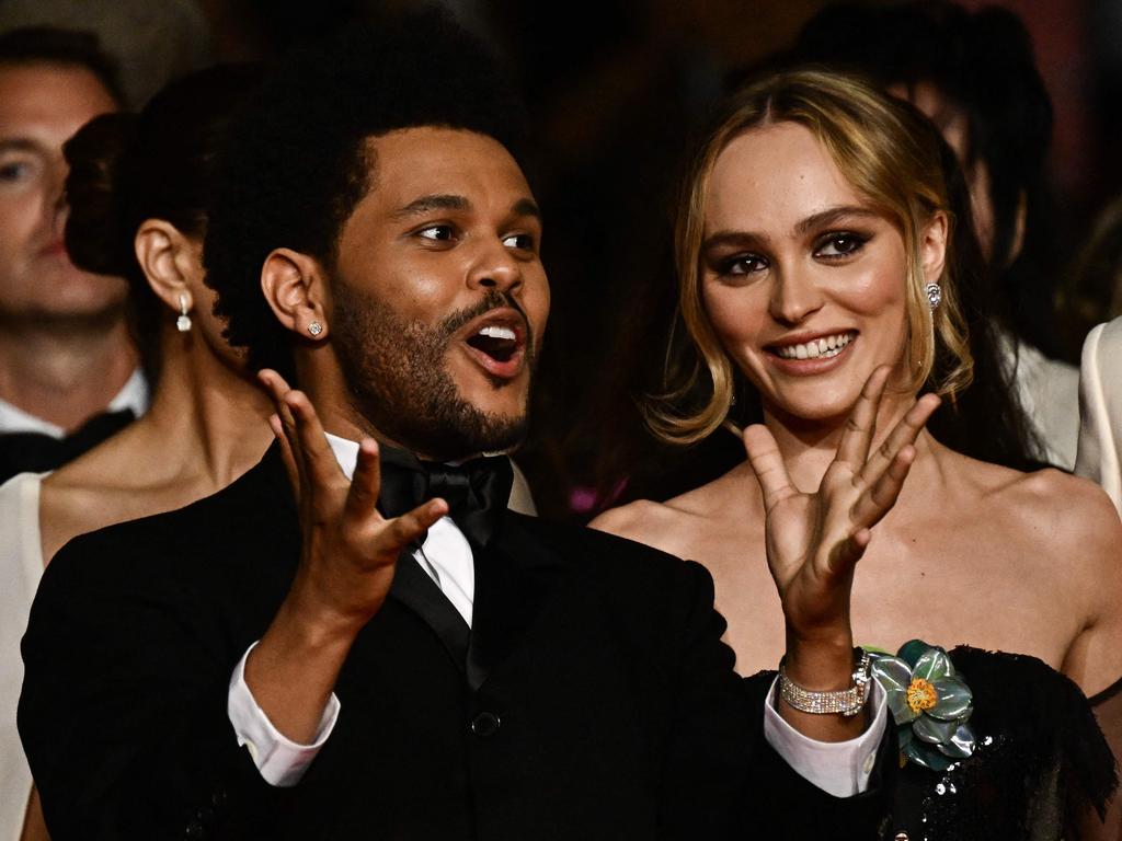 With her The Idol co-star The Weeknd at the Cannes Film Festival last year. The TV series caused huge controversy. Picture: Getty Images