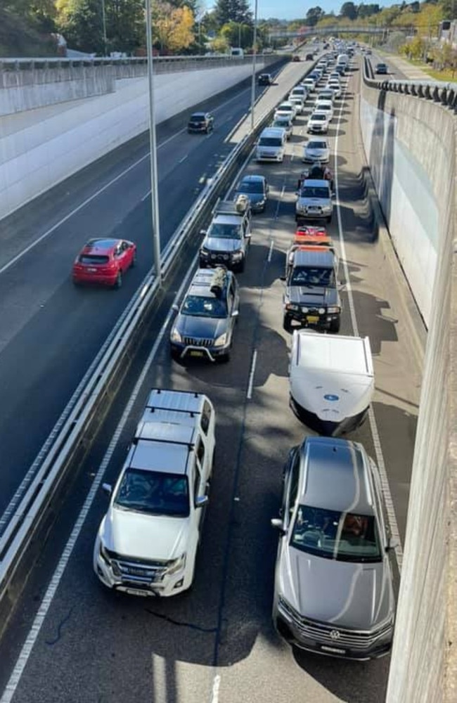 Traffic chaos on Sydney roads on Good Friday. Picture: Facebook/AskRozBlueMountains
