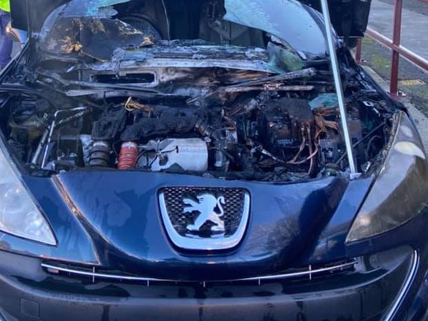 Damage to the car's engine caused by rats. Picture: supplied Fire and Rescue Moss Vale