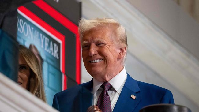 NEW YORK, NEW YORK - DECEMBER 12: President-elect Donald Trump rings the opening bell on the trading floor of the New York Stock Exchange (NYSE) on December 12, 2024 in New York City. Trump was invited to the Exchange after being named TIMEâs âPerson of the Yearâ for the second time.   Spencer Platt/Getty Images/AFP (Photo by SPENCER PLATT / GETTY IMAGES NORTH AMERICA / Getty Images via AFP)