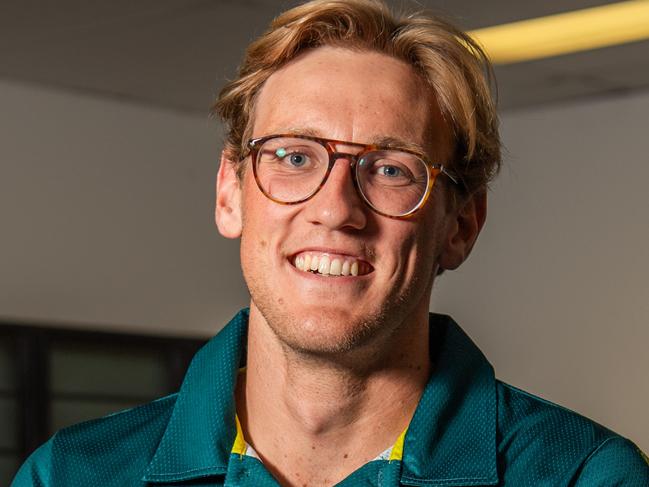 Mack Horton as the Olympians visit Katherine High School as part of the Olympics Unleashed program. Picture: Pema Tamang Pakhrin